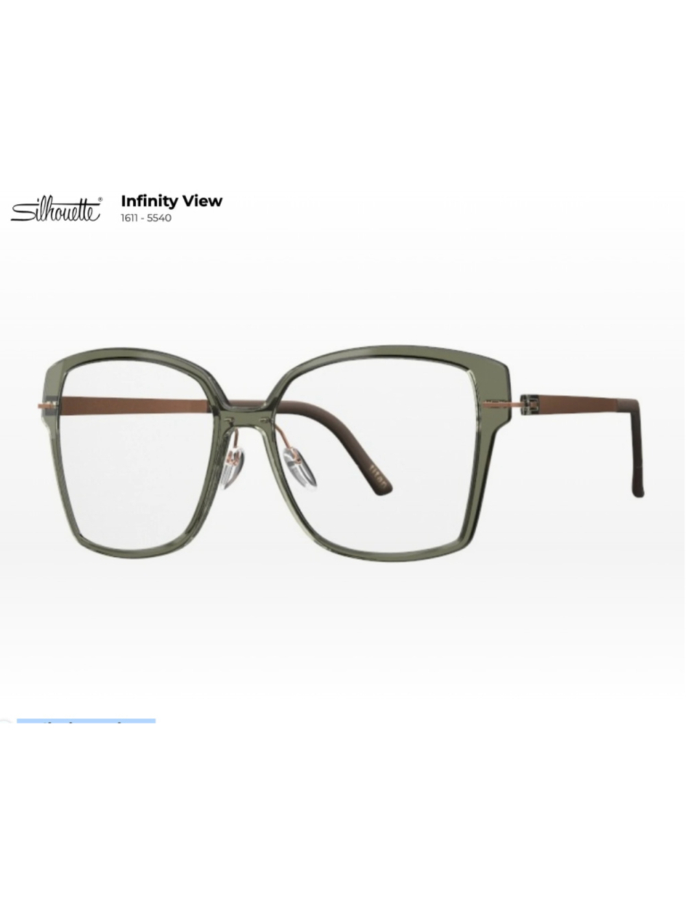 Silhouette Infinity View Pine Green SPX-1611 75 5540 Eyeglasses (frame only)